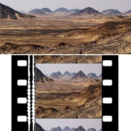 Image originale (haut) et image anamorphosée sur une pellicule 35 mm (bas)